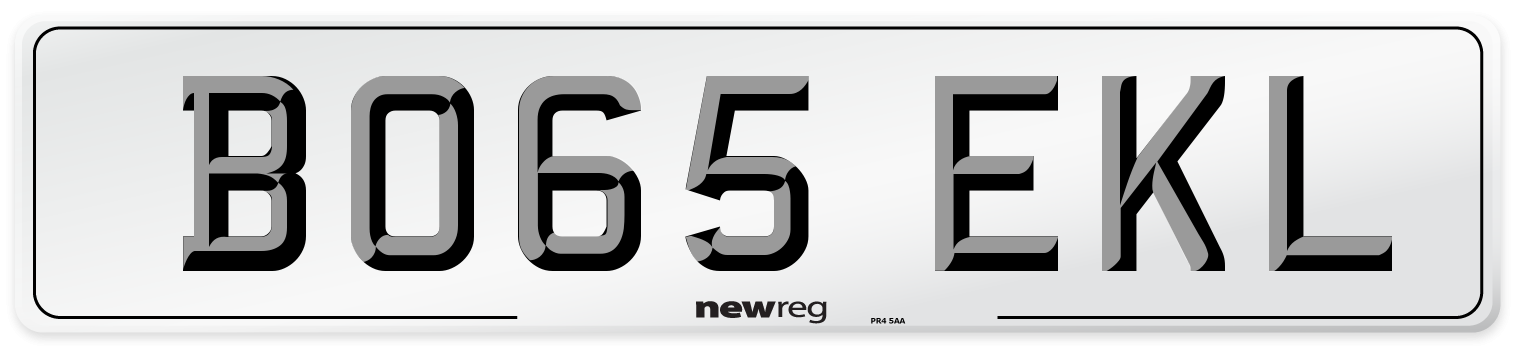 BO65 EKL Number Plate from New Reg